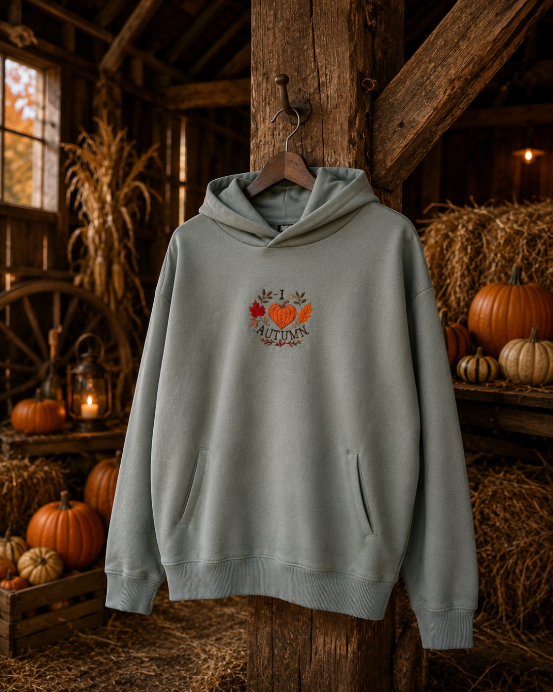 I ❤️ Autumn Embroidered Hoodie