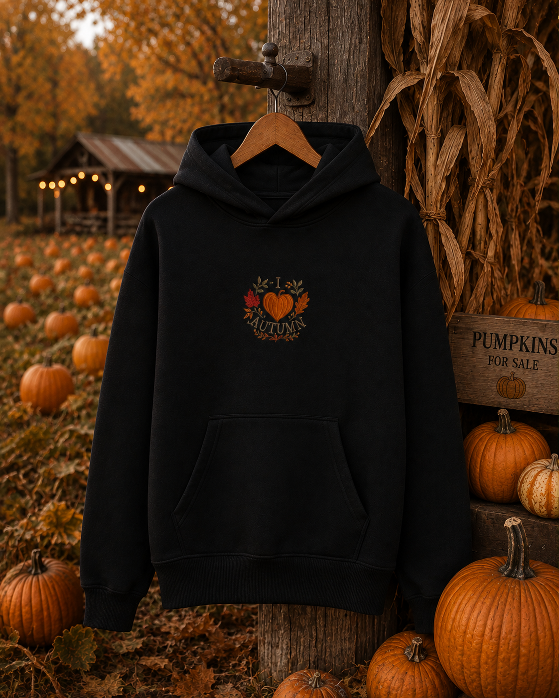 I ❤️ Autumn Embroidered Hoodie