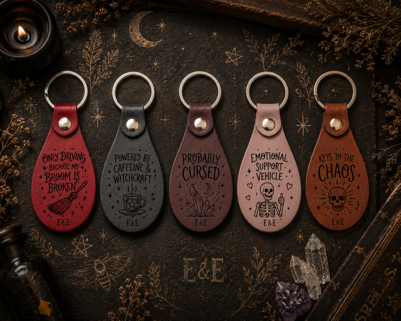 Faux-leather Keyring