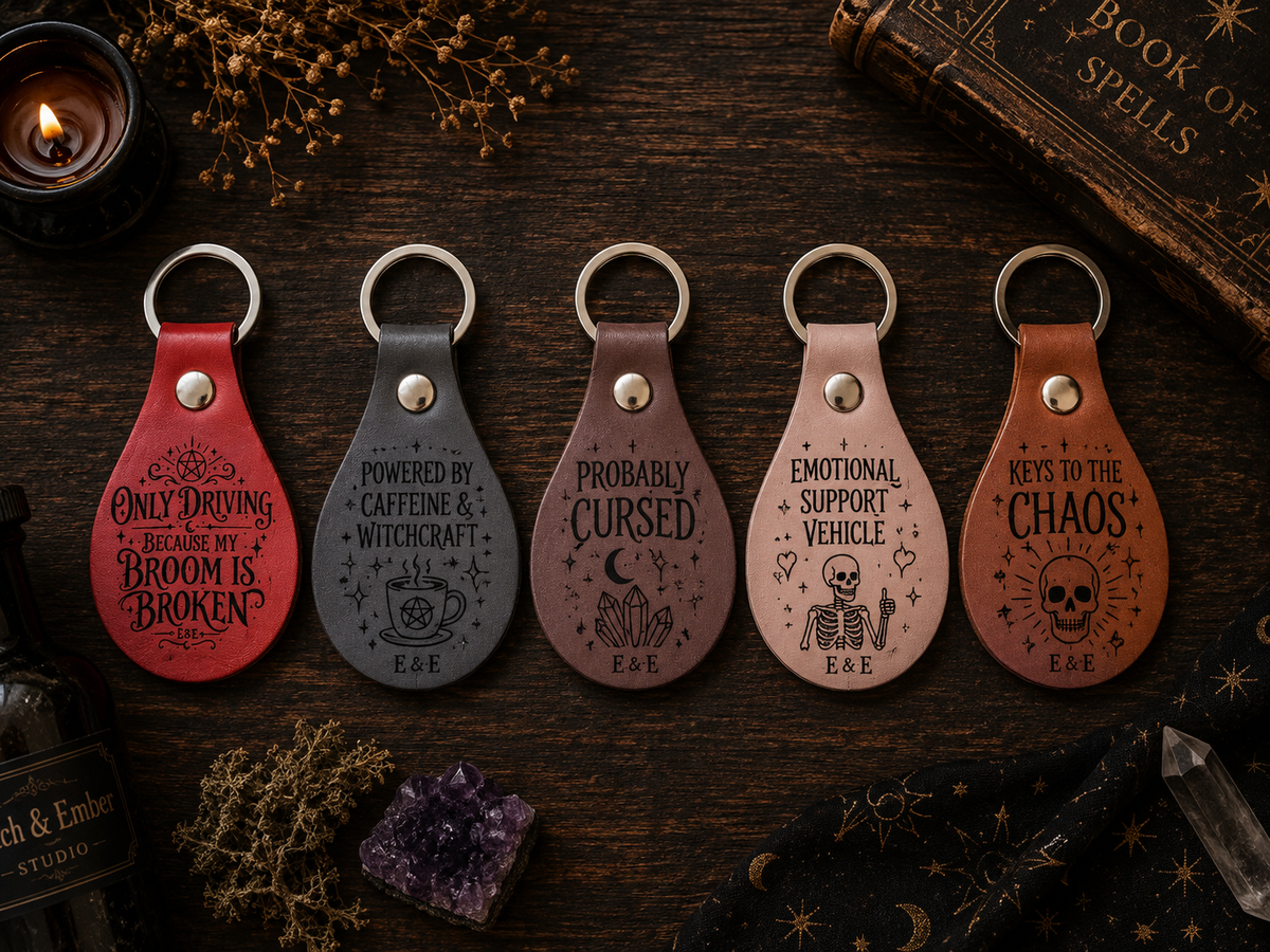 Faux-leather Keyring