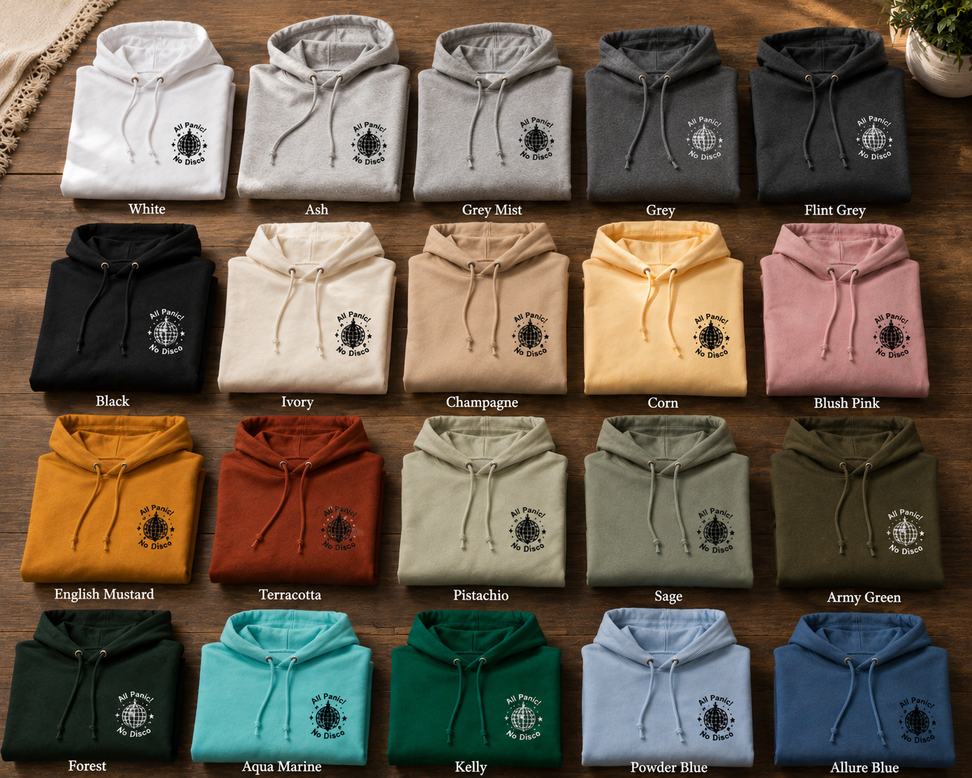 All Panic, No Disco  Embroidered Hoodie