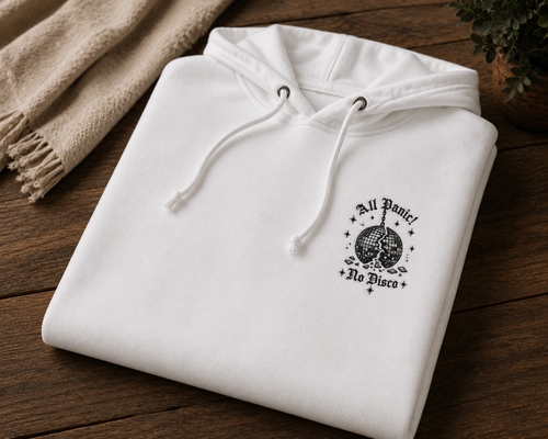 All Panic, No Disco  Embroidered Hoodie