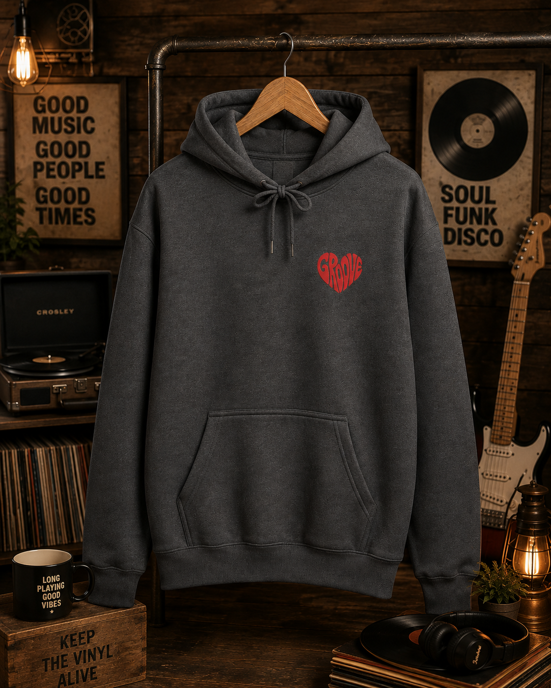 Groove is in the Heart Embroidered Hoodie