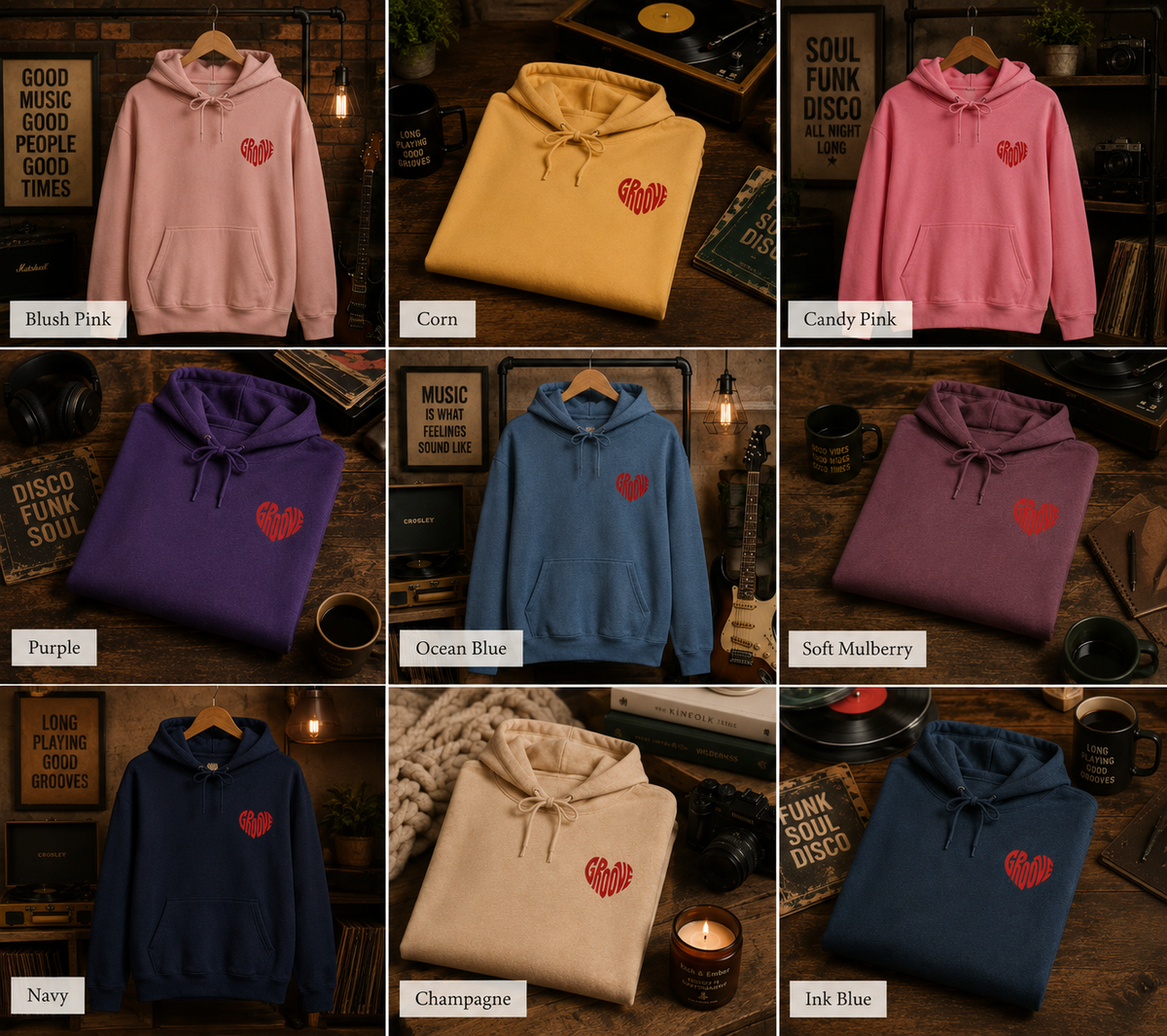 Groove is in the Heart Embroidered Hoodie