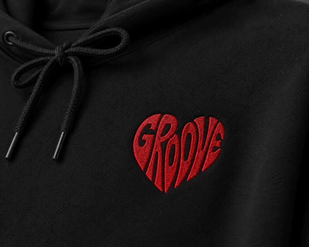 Groove is in the Heart Embroidered Hoodie