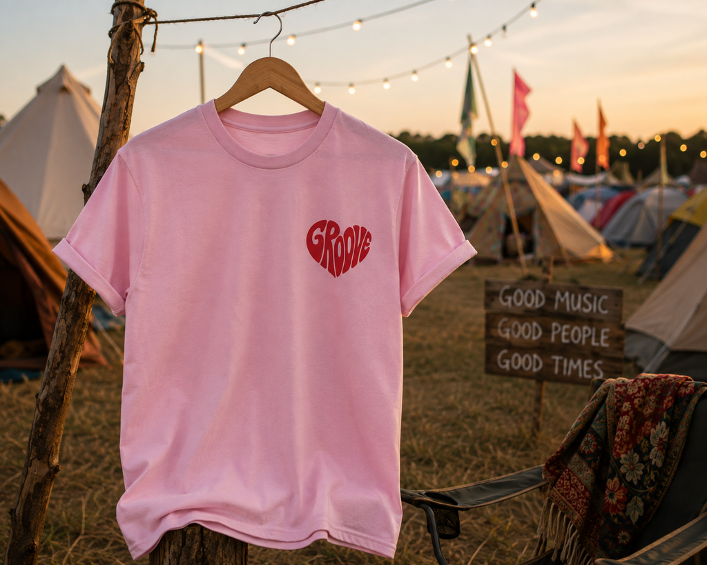 Groove is in the Heart Embroidered Tee