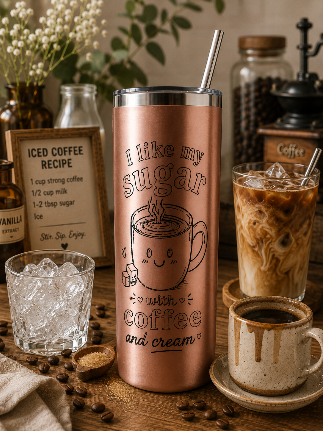 I Like My Sugar With Coffee &amp; Cream” 20oz tumbler