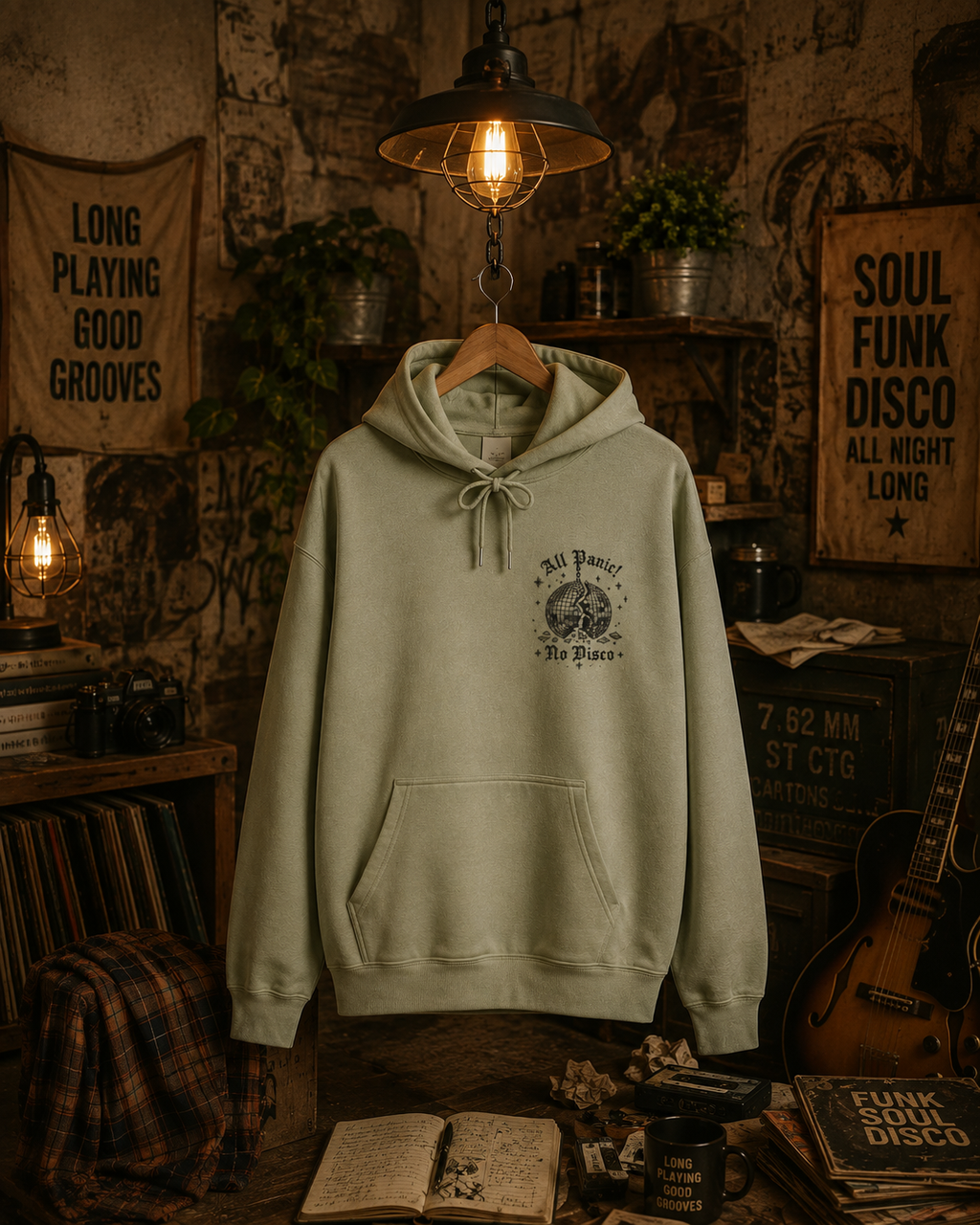 All Panic, No Disco  Embroidered Hoodie