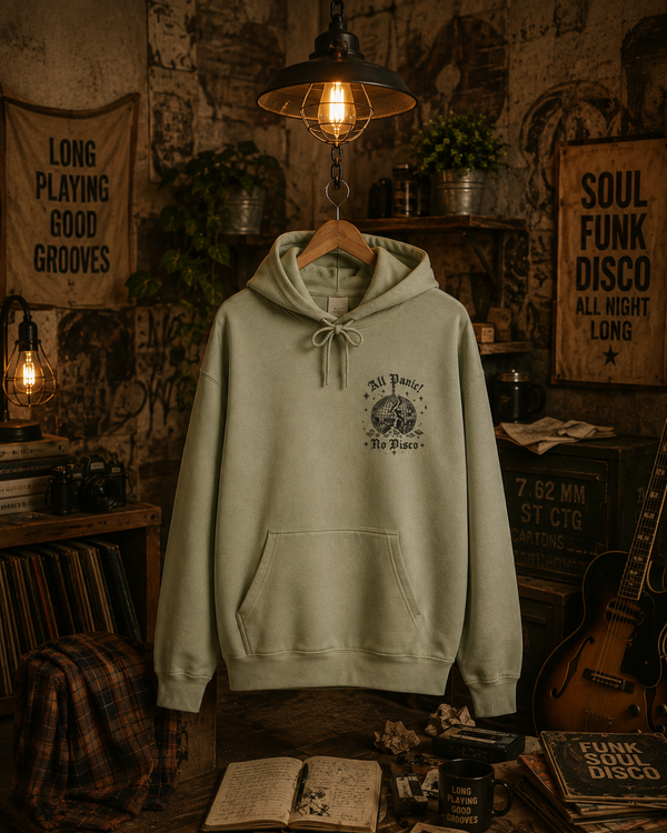 All Panic, No Disco  Embroidered Hoodie