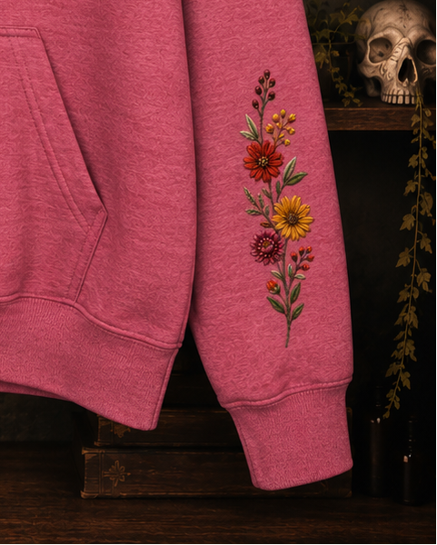 Fox &amp; Butterfly Embroidered Hoodie
