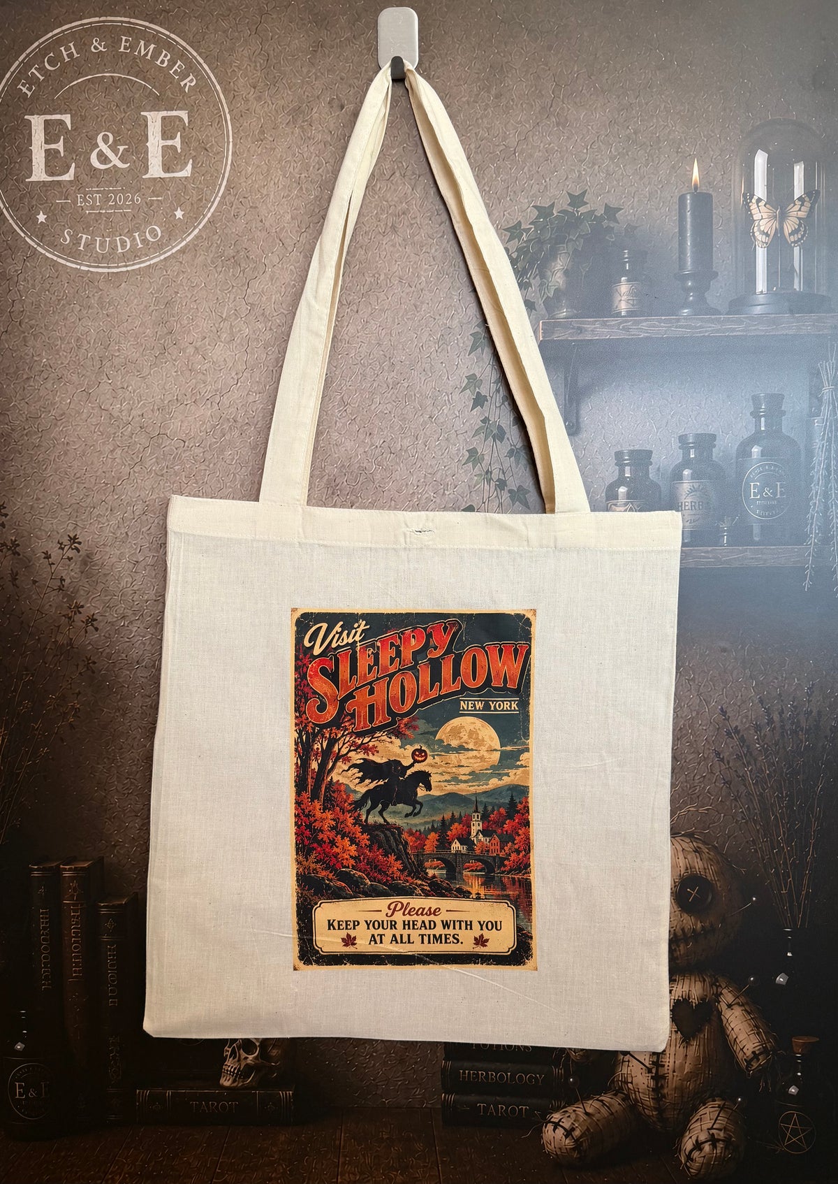Sleepy Hollow, New York – Vintage Horror Tourism Tote Bag