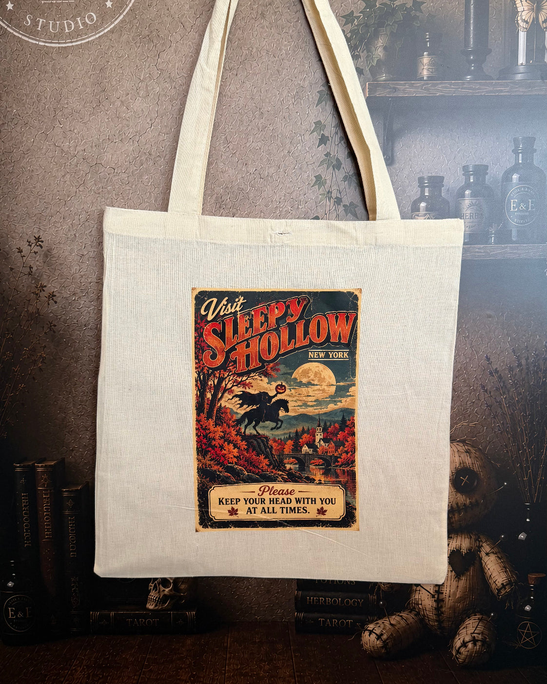 Sleepy Hollow, New York – Vintage Horror Tourism Tote Bag