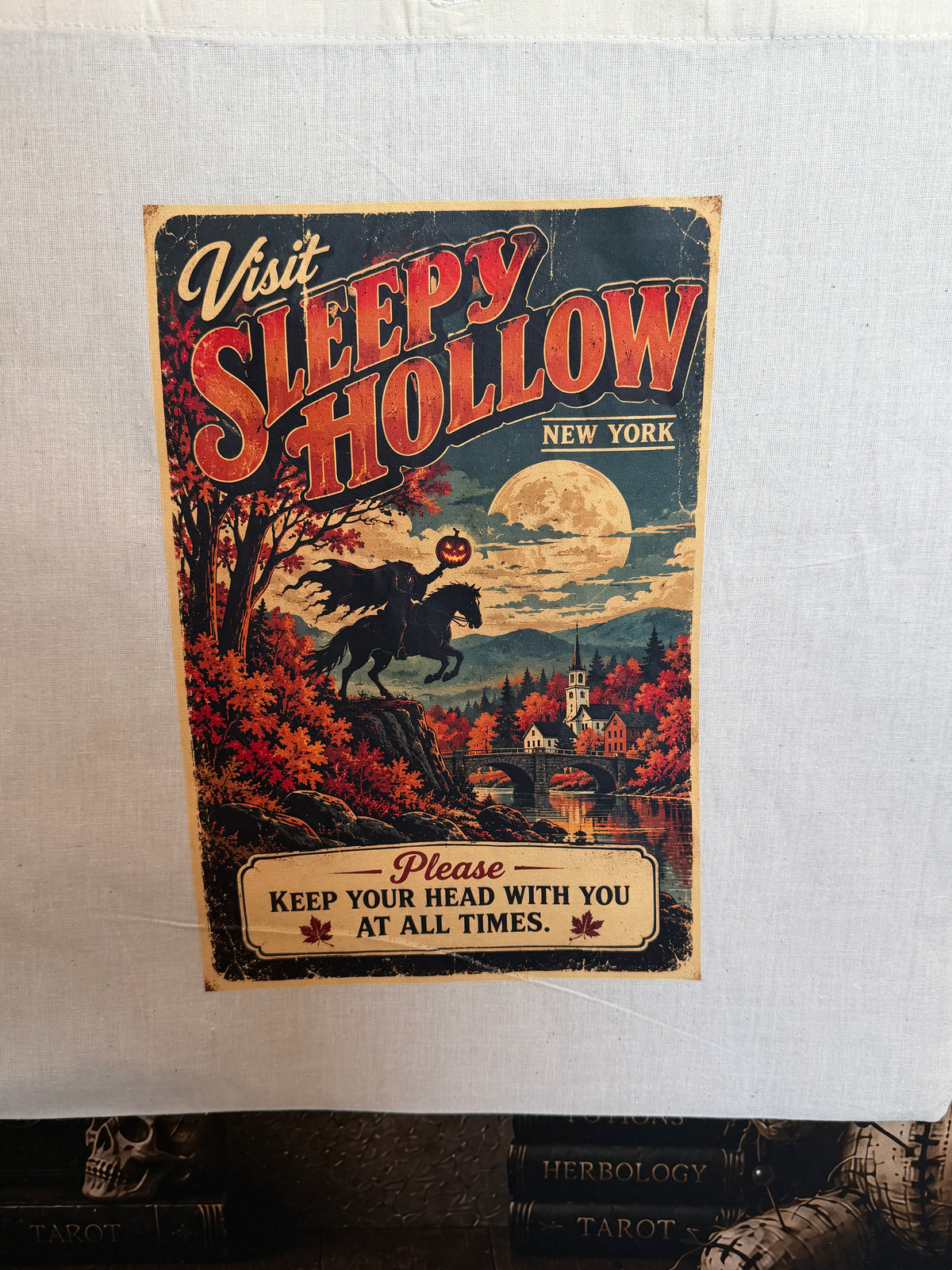 Sleepy Hollow, New York – Vintage Horror Tourism Tote Bag