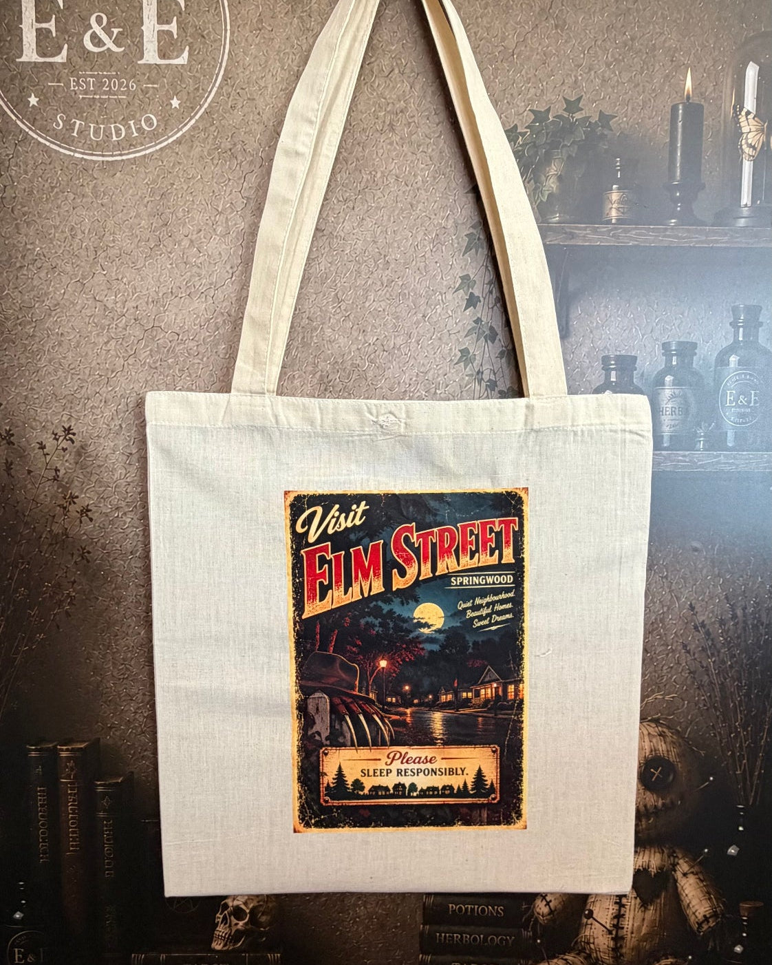 Elm Street, Springwood – Vintage Horror Tourism Tote Bag