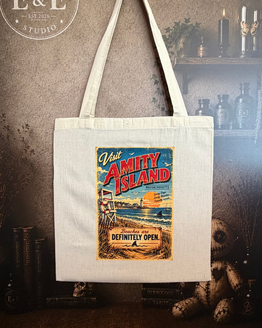 Amity Island – Vintage Horror Tourism Tote Bag